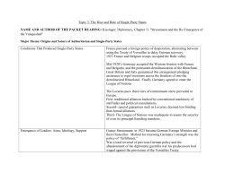 Topic 3: The Rise and Rule of Single