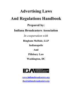 Advertising of Alcoholic Products - Indiana Broadcasters Association