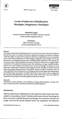Levels of Subjective Globalization: Ideologies, Imaginaries, Ontologies