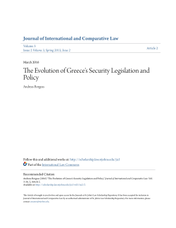 The Evolution of Greece`s Security Legislation and Policy