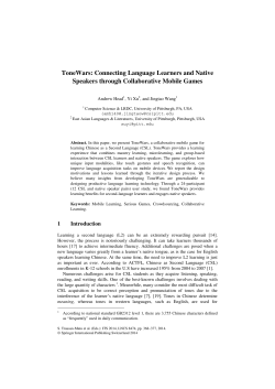 ToneWars: Connecting Language Learners and Native Speakers