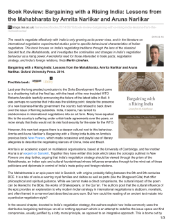 Book Review: Bargaining with a Rising India: Lessons from the