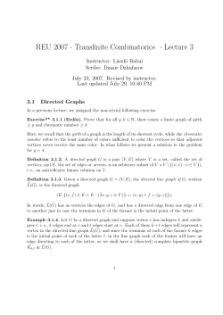 REU 2007 &middot; Transfinite Combinatorics &middot; Lecture 3