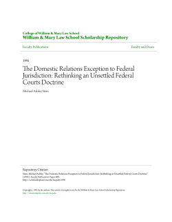 The Domestic Relations Exception to Federal Jurisdiction