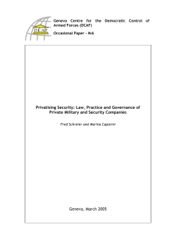 Privatising Security