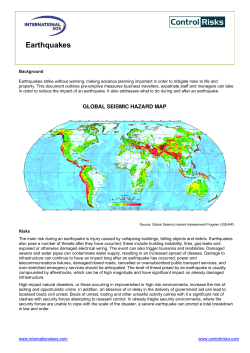 Guidelines for Earthquake Preparedness