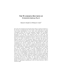 THE WANDERING DOCTRINE OF CONSTITUTIONAL FACT