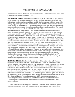 THE HISTORY OF CANOA RANCH