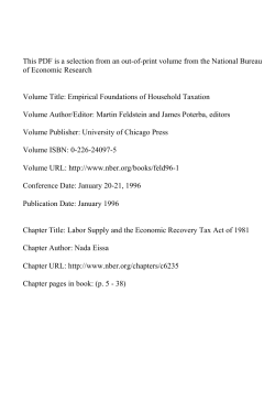 Labor Supply and the Economic Recovery Tax Act of 1981