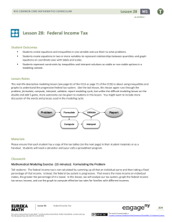 Lesson 28: Federal Income Tax