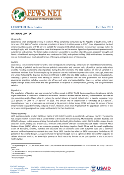 LESOTHO Desk Review October 2013