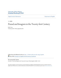 Pound and Imagism in the Twenty-first Century