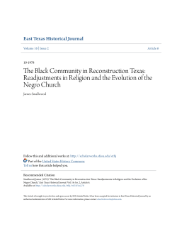 The Black Community in Reconstruction Texas