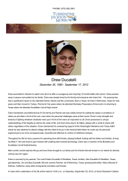 TJM Funeral - Obituaries - Drew - Ducatelli