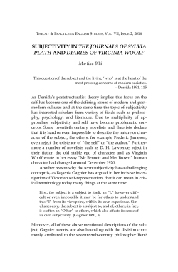 subjectivity in the journals of sylvia plath and diaries of virginia woolf