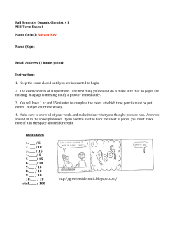 Exam 1 (Answers)