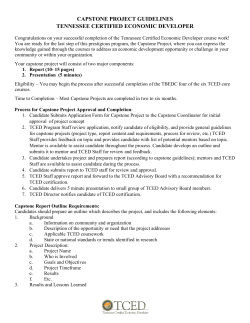 capstone project guidelines tennessee certified economic developer