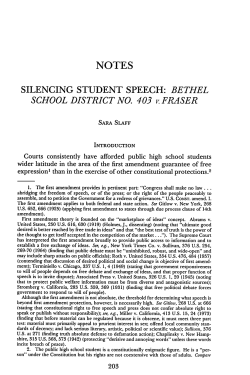 notes silencing student speech: bethel