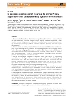 Is successional research nearing its climax? New