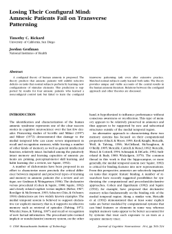 Losing Their Configural Mind: Amnesic Patients