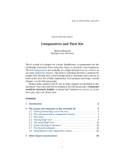 Comparatives and Their Kin - Michigan State University