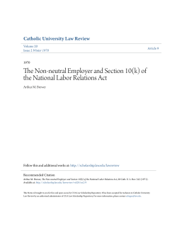The Non-neutral Employer and Section 10(k) of the National Labor