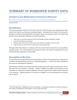 summary of borrower survey data
