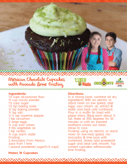 Mexican Chocolate Cupcakes with Avocado Lime Frosting