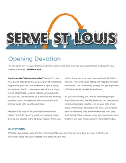 Opening Devotion - Serve St. Louis