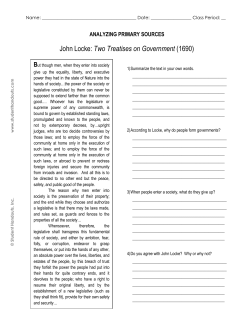 John Locke: Two Treatises on Government (1690)