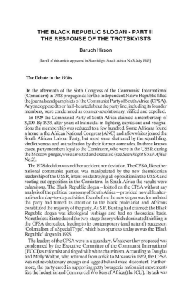 THE BLACK REPUBLIC SLOGAN - PART II THE RESPONSE OF