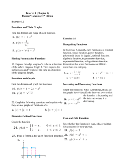 Tutorial 1 (Chapter 1) Thomas` Calculus 11th edition Exercise 1.3