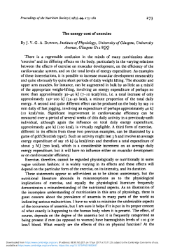 The energy cost of exercise - Cambridge University Press