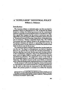 "Supply-Side"Industrial Policy