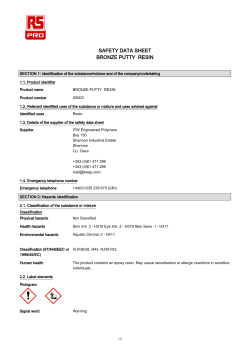 safety data sheet bronze putty resin