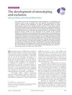The development of stereotyping and exclusion