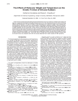 The Effects of Molecular Weight and Temperature on the Kinetic