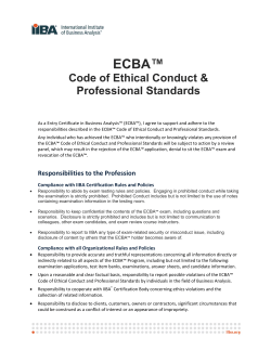 ECBA&trade; Code of Conduct