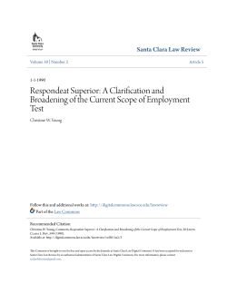 Respondeat Superior: A Clarification and Broadening of the Current