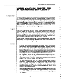 Alleged Violation of Education Code by Fillmore