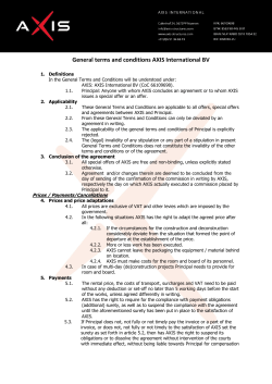 General terms and conditions AXIS International BV