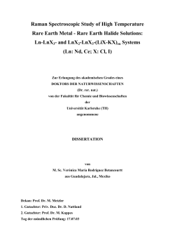 Raman Spectroscopic Study of High Temperature Rare Earth Metal