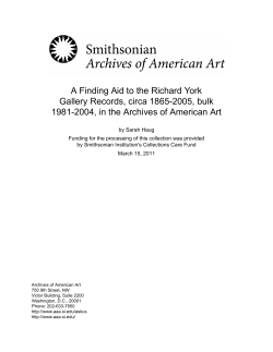 A Finding Aid to the Richard York Gallery Records, circa 1865