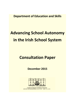 Advancing School Autonomy in the Irish School System
