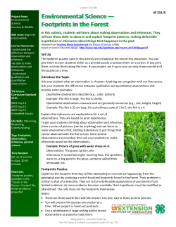 Environmental Science &mdash; Footprints in the Forest