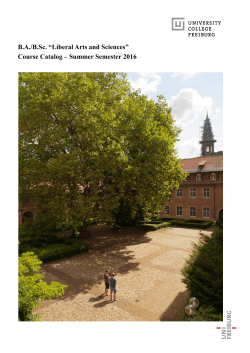 Course Catalog &ndash; Summer Semester 2016