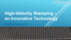 High-Velocity Stamping &ndash; an Innovative Technology