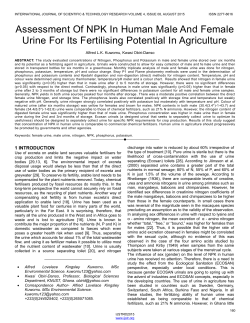 Assessment Of NPK In Human Male And Female Urine For Its