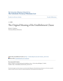 The Original Meaning of the Establishment Clause