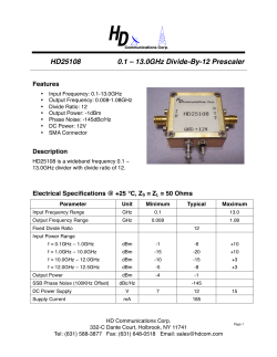HD25108 0.1 &ndash; 13.0GHz Divide-By-12 Prescaler